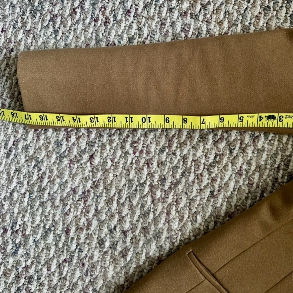 All Saints Irish Lorie wool coat, camel with leather collar/trim - Picture 15 of 16
